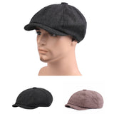 Men Wool Newsboy Caps Grey Herringbone Flat Caps Women Coffee British Gatsby Cap Autumn Winter Woolen Hats Cap #P - webtekdev