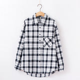 Fashion Women Plaid Shirt Chic Oversized Checked Blouse Long Sleeve Female Casual Print Shirts Loose Cotton Tops Blusas - webtekdev