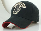 SAMCRO Baseball Cap SOA Sons of Anarchy Skull Embroidery Casual Snapback Hat Fashion High Quality Racing Motorcycle Sport hat - webtekdev