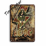 ACDC oasis Bowie Velvet Rock N Roll Metal Tin Sign VIntage Lennon DOORS Metal Poster Sign Retro Man Cave Pub Home Wall Decor - webtekdev