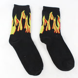 Hip Hop Hit Men Fashion  Color On Fire Crew Socks Red Flame Blaze Power Torch Hot Warmth Street Skateboard Socks wowen socks - webtekdev