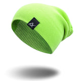 Cotton Blends Hip Hop Beanies For Girl Winter Cap Label Knitted Hat Female Unisex Solid Color Bonnet Casual Slouchy Skullies - webtekdev