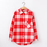 Fashion Women Plaid Shirt Chic Oversized Checked Blouse Long Sleeve Female Casual Print Shirts Loose Cotton Tops Blusas - webtekdev