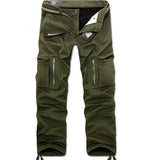 Men Cargo Pants Winter Plus Fleece Thick Warm Pants Double Layer Multi Pocket Casual Military Baggy Tactical Trousers Male - webtekdev