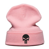Beanie Hat Skullie Cap Slouchy Winter Embroidery Cool Punk Men Women Boy Girl Teens Street Dance Skull Skelton Black White pink - webtekdev