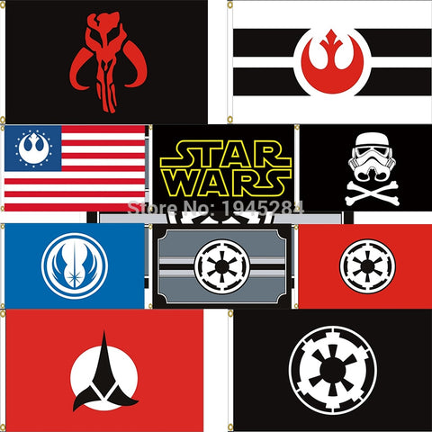 Star Wars Flag Banner Stormtrooper Galactic Empire Rebel Alliance Mandalorian Banner Flag 3x5ft Home Decor, free shipping - webtekdev