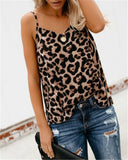 2019 New Sexy Women Summer Casual Tank Vest Leopard Tops Vest Sleeveless Strap Leopard Print Tank Camisoles V-neck Clubwear Tank - webtekdev