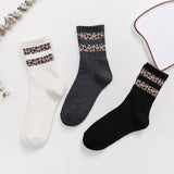 Hot Retro Leopard Print Cotton Blends Women Socks Fashion High Street Popular Stripe Leopard Socks Spring Summer Cool Cozy Socks - webtekdev