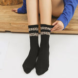 Hot Retro Leopard Print Cotton Blends Women Socks Fashion High Street Popular Stripe Leopard Socks Spring Summer Cool Cozy Socks - webtekdev