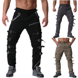 2020 Devil Fashion Punk Men's Detachable Pants Steampunk Gothic Black Scotland Kilt Trousers Man Casual Cotton Pants with Kilt - webtekdev