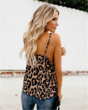 2019 New Sexy Women Summer Casual Tank Vest Leopard Tops Vest Sleeveless Strap Leopard Print Tank Camisoles V-neck Clubwear Tank - webtekdev