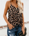 2019 New Sexy Women Summer Casual Tank Vest Leopard Tops Vest Sleeveless Strap Leopard Print Tank Camisoles V-neck Clubwear Tank - webtekdev