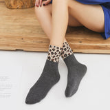 Hot Retro Leopard Print Cotton Blends Women Socks Fashion High Street Popular Stripe Leopard Socks Spring Summer Cool Cozy Socks - webtekdev