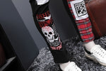 Europe Station Autumn And Winter New Pattern Black Split Joint Holes Patch Jeans Male Beggar Personality PUNK Long Pants Trend - webtekdev
