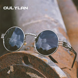Oulylan Round Metal Steampunk Sunglasses Women Men Fashion Gothic Sun Glasses Luxury Brand Designer High Quality Eyewear UV400 - webtekdev