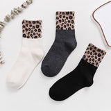 Hot Retro Leopard Print Cotton Blends Women Socks Fashion High Street Popular Stripe Leopard Socks Spring Summer Cool Cozy Socks - webtekdev
