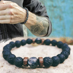 Men Bracelet Natural Moonstone Bead Tibetan Buddha Bracelet chakra Lava Stone Diffuser Bracelets Men Jewelry gift Drop Shipping - webtekdev