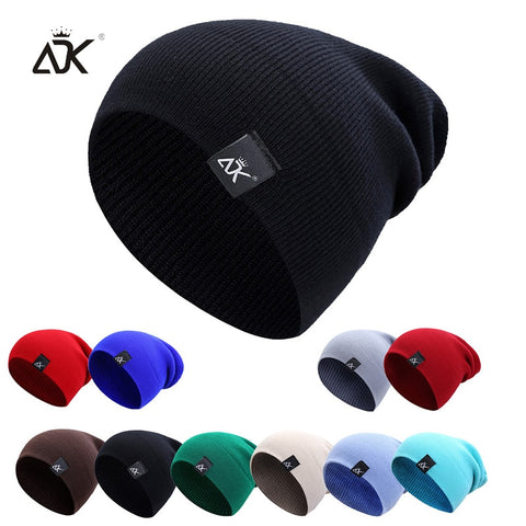 Cotton Blends Hip Hop Beanies For Girl Winter Cap Label Knitted Hat Female Unisex Solid Color Bonnet Casual Slouchy Skullies - webtekdev