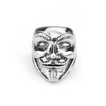 V for vendetta Steel soldier Guy Fawkes Mask Film Style Ring Cool Men Mask Jewelry Rings - webtekdev