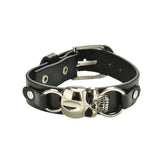 New Fashion Leather Bracelet Mens Cuff Skull Bracelet Bangles Wristband Jewelry (1pc) - webtekdev