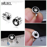 SMJEL Rock Strong Magnet Magnetic Health Care Ear Stud Non Piercing Earrings Skull David Star Tai Chi Earings Jewelry Mens Women - webtekdev