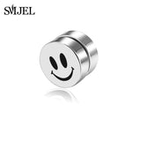 SMJEL Rock Strong Magnet Magnetic Health Care Ear Stud Non Piercing Earrings Skull David Star Tai Chi Earings Jewelry Mens Women - webtekdev