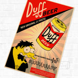The Duff Beer Creative Beers Drink Vintage Retro Kraft Coated Poster Decorative DIY Wall Canvas Sticker Art Home Decor Gift - webtekdev