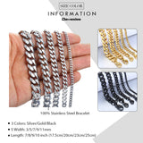 Bracelet for Men Women Curb Cuban Link Chain Stainless Steel Mens Womens Bracelets Chains Davieslee Jewelry for Men DLKBM05 - webtekdev