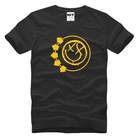 BLINK 182 T Shirt Men Rock Band Printed Smiley Face Funny Short Sleeve Cotton Punk Rock T-Shirt shubuzhi top tees - webtekdev