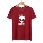 Hip Hop Harajuku Alien Printed Tshirt Ufo Space Science Funny T Shirts Women Summer Tops Tumblr Black White T-shirt Graphic Tee - webtekdev