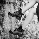 2020 Autumn Women Ankle Boots Leather Platform Motorcycle Ladies - webtekdev