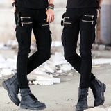 Green Black Denim Biker Jeans Mens Skinny 2019 Runway Distressed Slim Elastic Jeans Hip Hop Washed Skateboard Trouers Streetwear - webtekdev