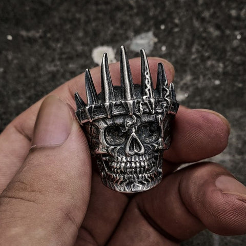 EYHIMD Mens Classical Nobility Silver King Crown Skull 316L Stainless Steel Biker Rings Punk Fasion Jewelry Gift for Men - webtekdev