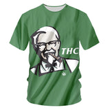 CJLM Green Tshirt Men New Arrivals THC 3D KFC X 420 Printed T Shirts Hip Hop O-neck Hip Hop Streetwear Tees S-7XL Wholesales - webtekdev