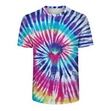 N-olsollo New Fashion Gradual Tie-dyed Mens Tshirts 2019 Summer T-shirts Couple Clothes Knitted Loose Casual Male Tee Shirts Top - webtekdev