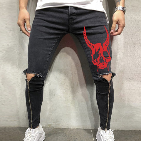 Men's jeans Slim Fashion pants streetwear ripped Pencil Pants Zipper Skinny Jeans For 2019 Spring summer new Brand New product - webtekdev
