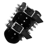 Unisex Faux Leather Metal Spikes Gauntlet Wristband Armband Medieval Bracers Protective Arm Armor Cuff for Men and Women - webtekdev