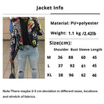 LORDLDS 2019 Leather Jacket Women Graffiti Colorful Print Biker Jackets and Coats PUNK Streetwear Ladies clothes - webtekdev