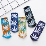 PEONFLY New Personality Printing White Maple Leaves Men Colorful Cotton Socks Hip Hop Street Skater Sock Male Autumn Winter - webtekdev
