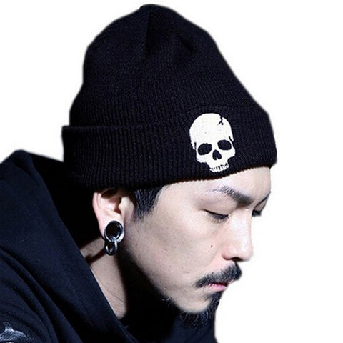 Punk Wool Cap New Fashion Autumn Winter Men Women Hip-hop Skull Bone Knitted Hat Casual Mask Warmer Halloween Gorros - webtekdev