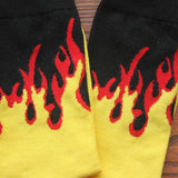 Men and women fashion fire print cotton street socks - webtekdev