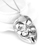 MQCHUN Movie Jewelry V for Vendetta ANONYMOUS Mask Exaggerated Hacker Mask necklaces Trendy Jewelry For Men And Women - webtekdev