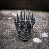 EYHIMD Mens Classical Nobility Silver King Crown Skull 316L Stainless Steel Biker Rings Punk Fasion Jewelry Gift for Men - webtekdev