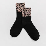 Hot Retro Leopard Print Cotton Blends Women Socks Fashion High Street Popular Stripe Leopard Socks Spring Summer Cool Cozy Socks - webtekdev