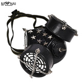 Steampunk Gothic Vintage Spikes Gas Mask Goggles Cosplay Props Halloween Costume Rivet Masks with Glasses Accessories Men/Women - webtekdev