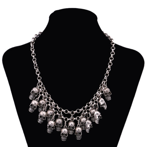 2020 Fashion Rock Punk Skull Necklaces & Pendants Statement Collares Necklace Vintage Pirate Skeleton Women Jewelry 5 Colors - webtekdev