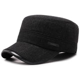 [NORTHWOOD] Classic Thicker Mens Winter Hat Warm Military Hats For Men Adjustable Flat Top Caps - webtekdev