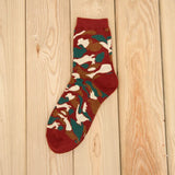 [COCOTEKK]5 Colors Korean New Men Military Socks Graffiti Green Mens Cotton Socks Jungle Style Winter Classic Camouflage Socks - webtekdev
