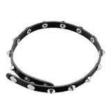 Sexy Simulate Leather Rivet Studded Stainless Steel Bracelet Wrap Hand Chain 2018 New (Black) - webtekdev