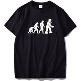 Human Evolution T shirt Funny Personality UFO Alien Tops Short Sleeve Cotton Camiseta Cartoon Humor Tshirt EU Size - webtekdev
